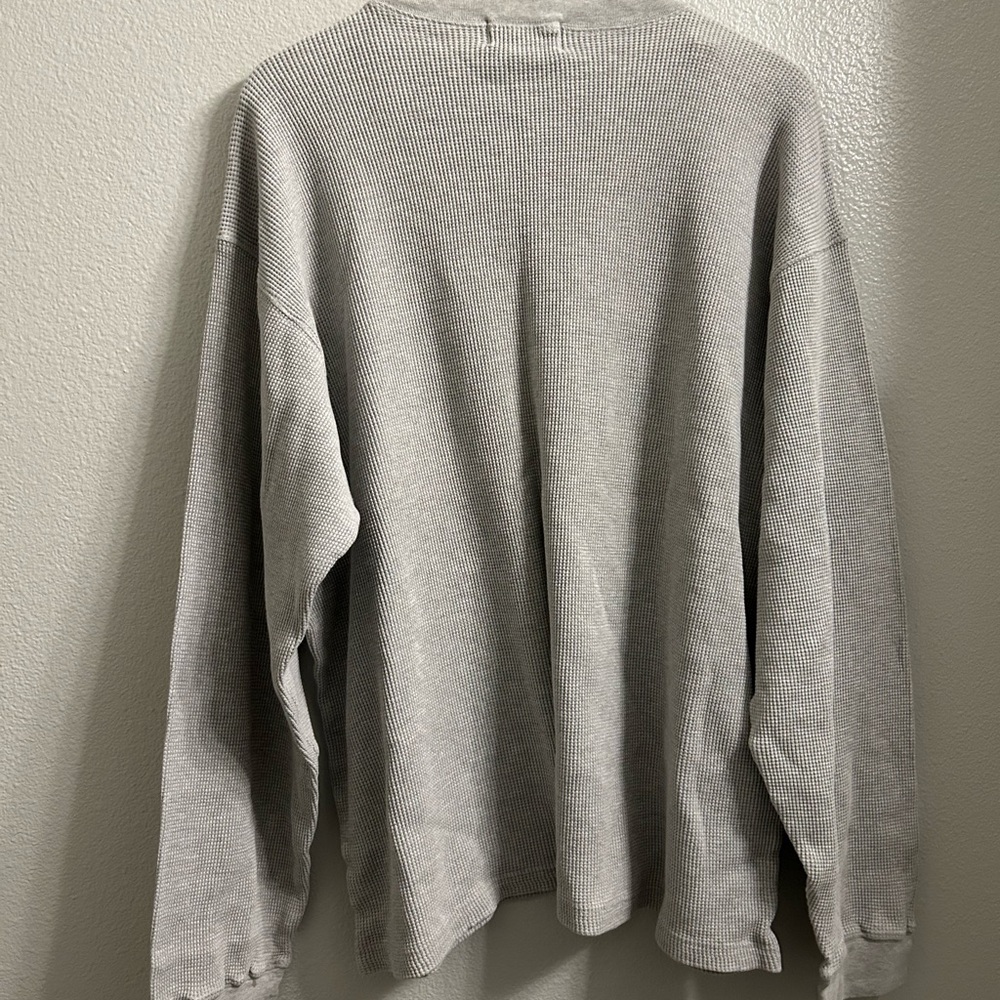 Eddie Bauer Light Gray Waffle Knit Top - Picture 4 of 7